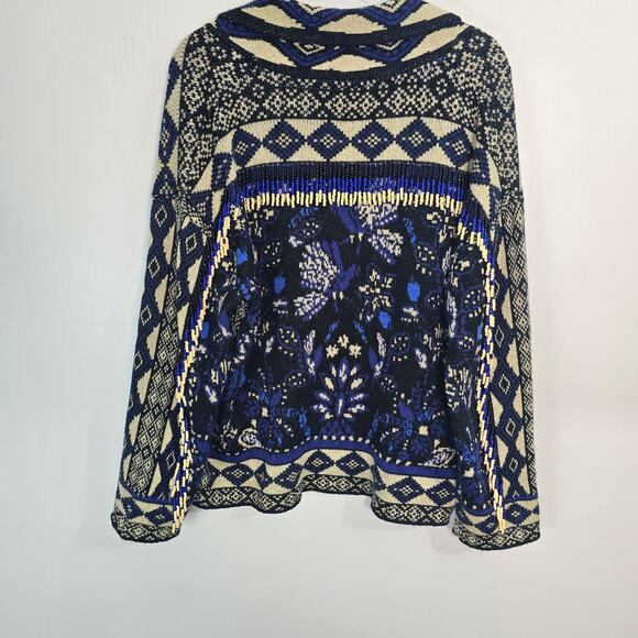 FARM Rio Macaw Forest Beaded Fringe Tie-Belt Cardigan Sweater M - Picture 5 of 10